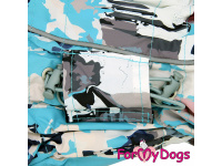  Obleček pro psy – zateplený zimní overal GREY BLUE od For My Dogs z voduodpuzujícího materiálu. Kožešinová podšívka, zateplený sinteponem (detail nastavovacích gumiček)