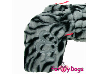  Obleček pro psy – velmi teplý zimní overal GREY TIGER od ForMyDogs z dvouvrstvé plyšové kožešiny do suchého chladného počasí (detail nohavic)