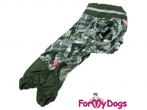 Obleček pro psy jezevčíků – teplý zimní overal KHAKI CHECKED od ForMyDogs (3)