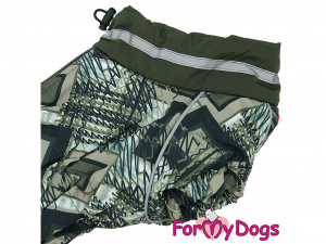  Obleček pro psy jezevčíků – teplý zimní overal KHAKI CHECKED od ForMyDogs (4)
