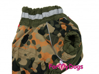  Obleček pro psy jezevčíků – teplý zimní overal KHAKI od ForMyDogs z voduodpudivého materiálu. Zapínání na zádech, plyšová podšívka. (3)