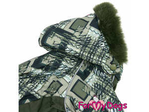  Obleček pro psy – extra teplý zimní overal KHAKI PATCH od For My Dogs z voduodpuzujícího materiálu (3)