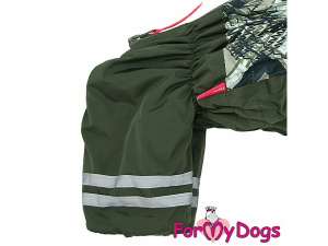  Obleček pro psy – extra teplý zimní overal KHAKI PATCH od For My Dogs z voduodpuzujícího materiálu (detail nohavic)
