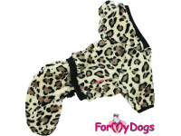  Obleček pro psy – lehký plyšový overal LEO BEIGE WITH EARS od For My Dogs vhodný do suchého počasí nebo pro domácí nošení (2)