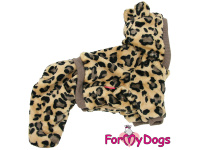  Obleček pro psy – zateplený plyšový overal LEO BROWN WITH EARS od For My Dogs do suchého chladnějšího počasí (2)