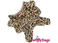  Obleček pro psy – zateplený plyšový overal LEO BROWN WITH EARS od For My Dogs do suchého chladnějšího počasí