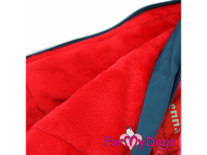  Obleček pro fenky – extra teplý zimní overal LETTERS RED od For My Dogs z voduodpuzujícího materiálu. Plyšová podšívka, zateplený sinteponem (5)