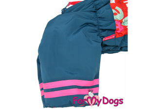  Obleček pro fenky – extra teplý zimní overal LETTERS RED od For My Dogs z voduodpuzujícího materiálu. Plyšová podšívka, zateplený sinteponem (6)