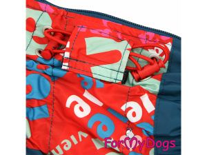  Obleček pro fenky – extra teplý zimní overal LETTERS RED od For My Dogs z voduodpuzujícího materiálu. Plyšová podšívka, zateplený sinteponem (7)