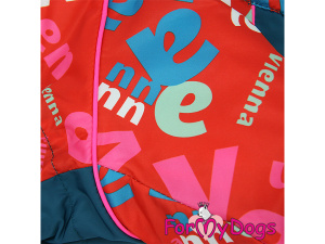  Obleček pro fenky – extra teplý zimní overal LETTERS RED od For My Dogs z voduodpuzujícího materiálu. Plyšová podšívka, zateplený sinteponem (8)