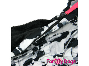  Obleček pro psy jezevčíků – teplý zimní overal MILKY od ForMyDogs z voduodpudivého materiálu (detail podšívky)