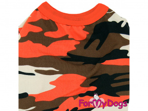  Stylové tričko pro psy i fenky ORANGE CAMOUFLAGE od ForMyDogs (detail)