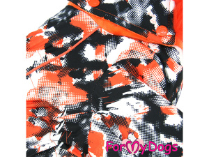 Extra teplý overal FMD ORANGE CAMOUFLAGE se sinteponem a antistatickou flísovou podšívkou nabízí anatomický střih pro fenky malých a středních plemen (6)