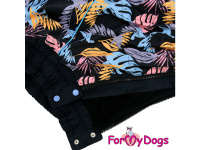  Obleček pro psy středních a větších plemen – zimní overal PALM LEAF od ForMyDogs z voduodpudivého materiálu. Zapínání na zip na zádech, plyšová podšívka. (2)