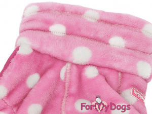  Obleček pro fenky – lehoučký overal ForMyDogs PINK z jednovrstvého plyše, detail