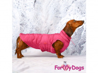 Obleček pro psy i fenky jezevčíků od FMD – zimní bunda PINK z voduodpuzujícího materiálu. Bunda je zateplená sinteponem a má kožešinovou podšívku. (FOTO 3)