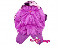  Obleček pro fenky – kožíškový zimní overal PURPLE CAMOUFLAGE od For My Dogs. Plyšová podšívka, zateplený sinteponem. (2)