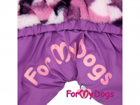  Obleček pro fenky – kožíškový zimní overal PURPLE CAMOUFLAGE od For My Dogs. Plyšová podšívka, zateplený sinteponem. (4)