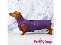  Obleček pro psy i fenky jezevčíků od FMD – zimní bunda PURPLE z voduodpuzujícího materiálu. Bunda je zateplená sinteponem a má kožešinovou podšívku. (7)