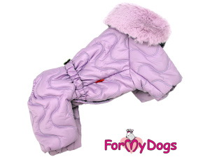  Obleček pro malé až střední fenky – zateplený zimní overal PURPLE WAVES od For My Dogs. Hladká hedvábná podšívka, zateplený sinteponem (3)