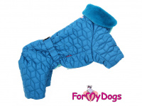   Obleček pro psy – zateplený zimní overal PUZZLE od For My Dogs z voduodpuzujícího materiálu s plyšovou podšívkou. Barva modrá. (2)