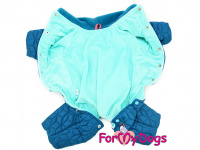   Obleček pro psy – zateplený zimní overal PUZZLE od For My Dogs z voduodpuzujícího materiálu s plyšovou podšívkou. Barva modrá. (3)