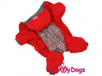  Obleček pro fenky – teplý zimní overal RED od For My Dogs z voduodpuzujícího materiálu. Podšívka z umělé kožešinky, zateplený tenkým sinteponem.