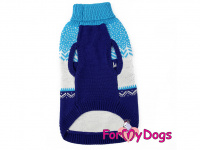  Obleček pro psy i fenky – stylový a teplý svetr REINDEER BLUE od ForMyDogs. Materiál 100% akryl, zdobený severským zimním vzorem. (2)