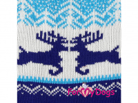  Obleček pro psy i fenky – stylový a teplý svetr REINDEER BLUE od ForMyDogs. Materiál 100% akryl, zdobený severským zimním vzorem. (3)