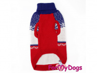  Obleček pro psy i fenky – stylový a teplý svetr REINDEER RED/BLUE od ForMyDogs. Materiál 100% akryl, zdobený severským zimním vzorem. (2)