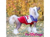  Obleček pro psy i fenky – stylový a teplý svetr REINDEER RED/BLUE od ForMyDogs. Materiál 100% akryl, zdobený severským zimním vzorem. (6)