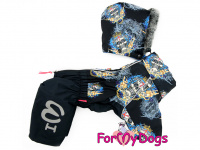  Obleček pro psy – sinteponem zateplený zimní overal SKULL od ForMyDogs. Vylepšené zapínání na zádech, odnímatelná kapuce, hedvábná podšívka. (2)
