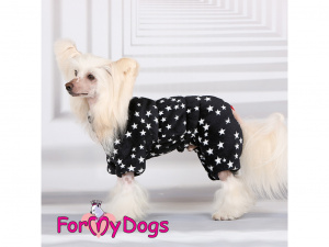  Obleček pro psy – plyšový zimní overal FMD STARS, černý