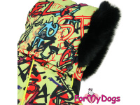 Obleček pro psy – extra teplý zimní overal STREET ART od For My Dogs z voduodpuzujícího materiálu (detail kapuce)