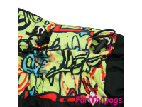  Obleček pro psy – extra teplý zimní overal STREET ART od For My Dogs z voduodpuzujícího materiálu (detail nastavovacích gumiček)