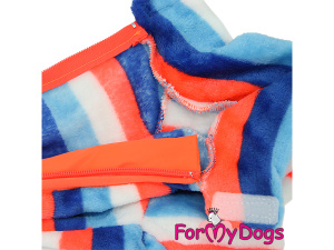  Obleček pro psy – jednovrstvý flísový overal STRIPES od ForMyDogs vhodný i do suchého chladnějšího počasí nebo na domácí nošení (detail)