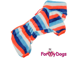  Obleček pro psy – jednovrstvý flísový overal STRIPES od ForMyDogs vhodný i do suchého chladnějšího počasí nebo na domácí nošení