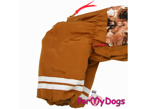  Obleček pro fenky – extra teplý zimní overal TIGER BROWN od For My Dogs z voduodpuzujícího materiálu (detail nohavic)