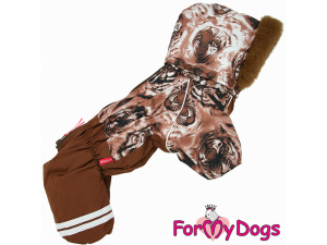  Obleček pro psy – extra teplý zimní overal TIGER BROWN od For My Dogs z voduodpuzujícího materiálu (2)
