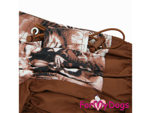  Obleček pro psy – extra teplý zimní overal TIGER BROWN od For My Dogs z voduodpuzujícího materiálu (detail nastavovacích gumiček)