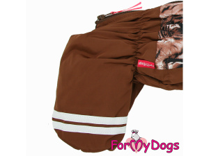  Obleček pro psy – extra teplý zimní overal TIGER BROWN od For My Dogs z voduodpuzujícího materiálu (detail nohavic)