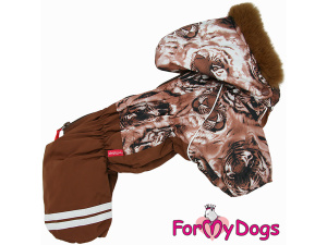  Obleček pro psy – extra teplý zimní overal TIGER BROWN od For My Dogs z voduodpuzujícího materiálu