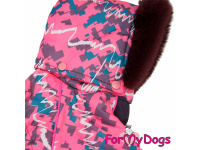  Obleček pro fenky – extra teplý zimní overal PAINTED od For My Dogs z voduodpuzujícího materiálu (detail kapuce)