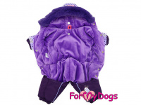   Obleček pro fenky – zimní overal VIOLET PURPLE od For My Dogs z voduodpuzujícího materiálu. Plyšová podšívka, barva fialová. (2)