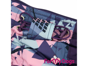  Obleček pro malé až střední fenky – zateplený zimní overal VIOLET SHAPES od For My Dogs z voduodpuzujícího materiálu. Podšívka z plyšové kožešinky, zateplený sinteponem (6)
