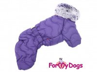   Obleček pro psy – zateplený zimní overal WAVES od For My Dogs z voduodpuzujícího materiálu s plyšovou podšívkou. Barva fialová. (2)
