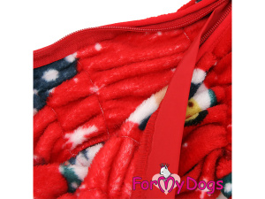  Obleček pro fenky – jednovrstvý plyšový overal XMAS ELF od ForMyDogs vhodný i do suchého chladnějšího počasí nebo na domácí nošení (2)