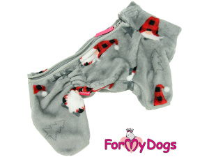 Obleček pro psy – jednovrstvý plyšový overal XMAS ELF od ForMyDogs vhodný i do suchého chladnějšího počasí nebo na domácí nošení