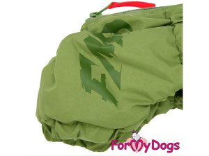  Nový typ zatepleného zimního oblečku pro psy jezevčíků – teplý overal GREEN od ForMyDogs, detail nohavic