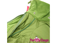  Nový typ zatepleného zimního overalu pro psy GREEN od For My Dogs určený pro chladný podzim i studenou zimu (detail podšívky